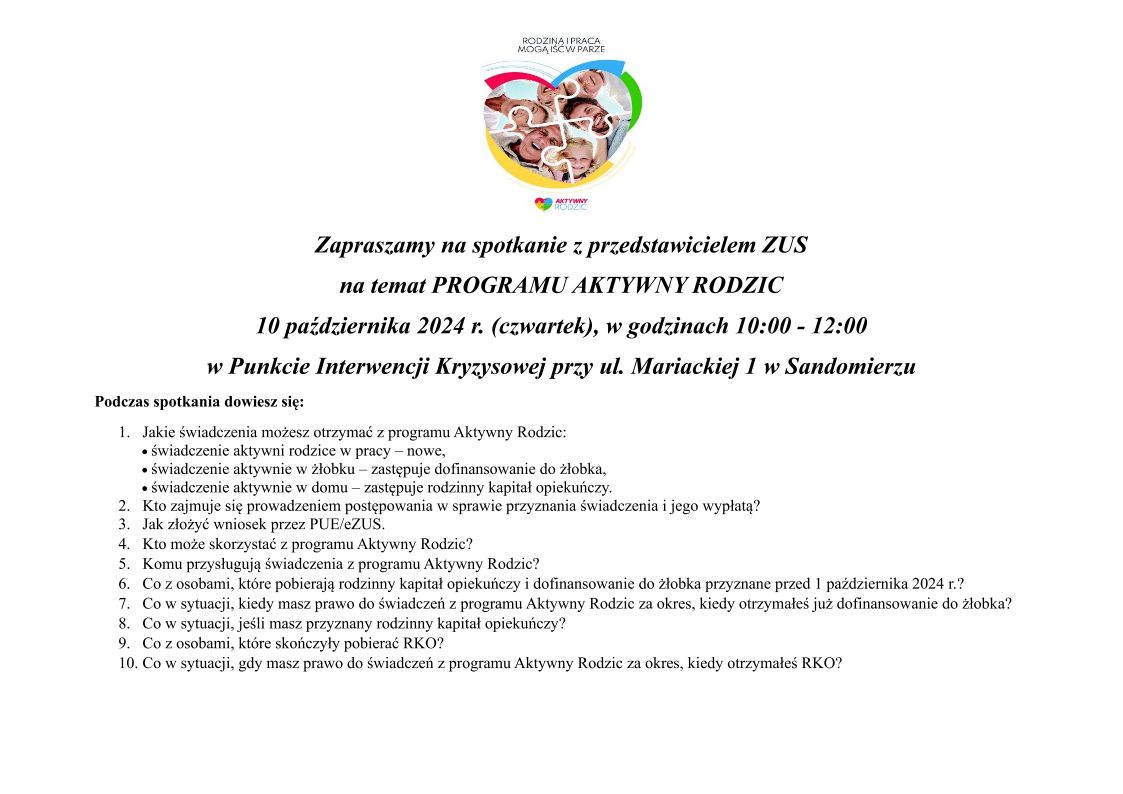 Zaproszenie na&nbsp;spotkanie z&nbsp;przedstawicielami ZUS