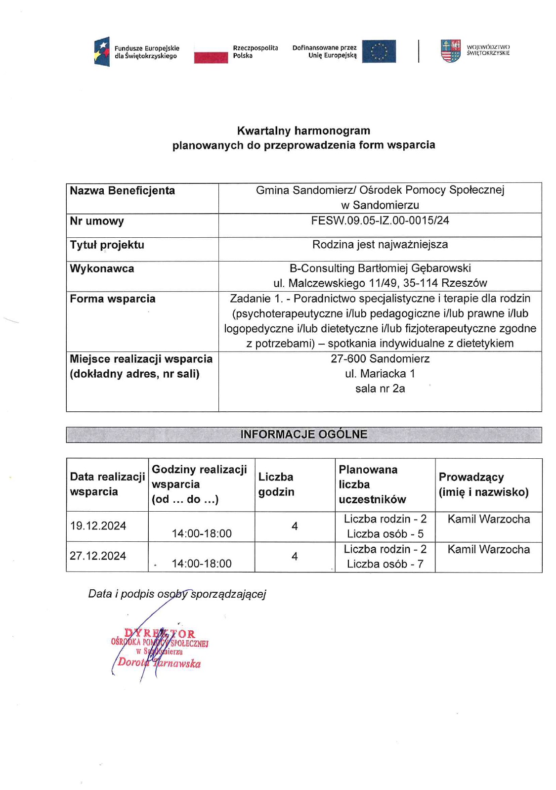 harmonogram planowanych do przeprowadzenia form wsparcia-12.12.2024