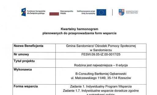 Zdjęcie do Indywidualne wsparcie doradcze zgodne z potrzebami rodzin: DORADZTWO ZAWODOWE za sierpień 2026 r.